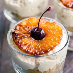 Grilled Pineapple No-Bake Cheesecakes