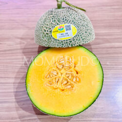 Japanese Kumamoto Arus Red Muskmelon cross section Japanese Kumamoto Arus Red Muskmelon cross section