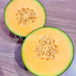Japanese Kumamoto Arus Red Muskmelon cross section Japanese Kumamoto Arus Red Muskmelon cross section