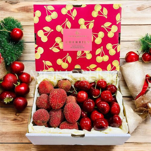 MomoBud Premium Lychee & Red Cherry Gift Box (1kg)