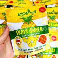 Tropi Snack Spicy Dried Pineapple Tidbits pack 50g