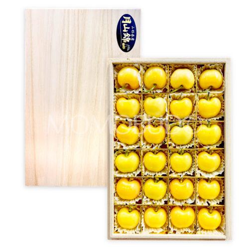 Japanese Gassan Nishiki Sakuranbo (Cherry) Paulownia Wooden Gift Box (Tokushu Grade) (250g)