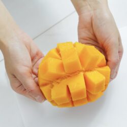 Japanese Hokkaido Otofuke Hakugin no Taiyo Mango cubed slice Japanese Hokkaido Otofuke Hakugin no Taiyo Mango cubed slice