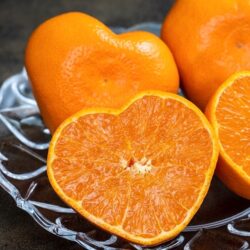 Japanese Marunan Heart Setoka Mikan (Mandarin Orange) cross section
