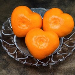 Japanese Marunan Heart Setoka Mikan (Mandarin Orange) on plate