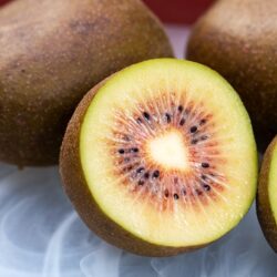 Japanese Saga Kouhi Red Kiwifruit cross section Japanese Saga Kouhi Red Kiwifruit cross section